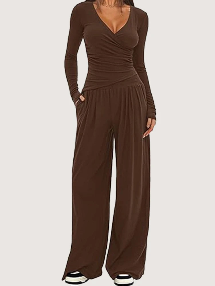 Aurelia Wrap Wide-Leg Jumpsuit